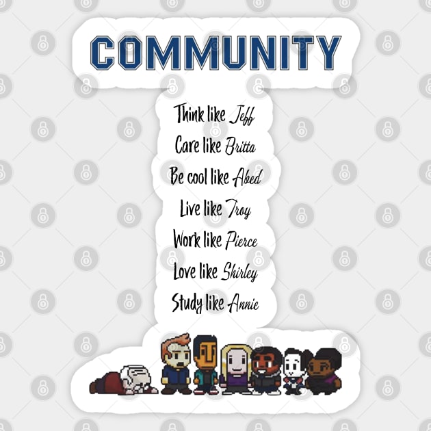 To be like Community · TV show Sticker by Uwaki